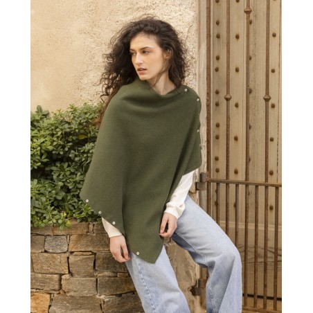 Echarpe à boutons cashmere et soie