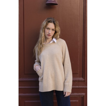 Pull ras du cou poche