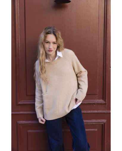 Pull ras du cou poche
