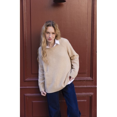 Pull ras du cou poche