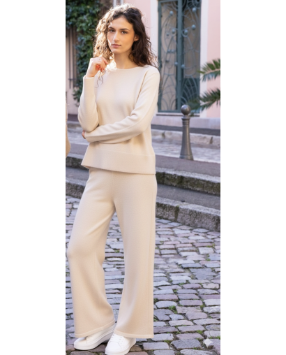 Pull ras du cou bord côte