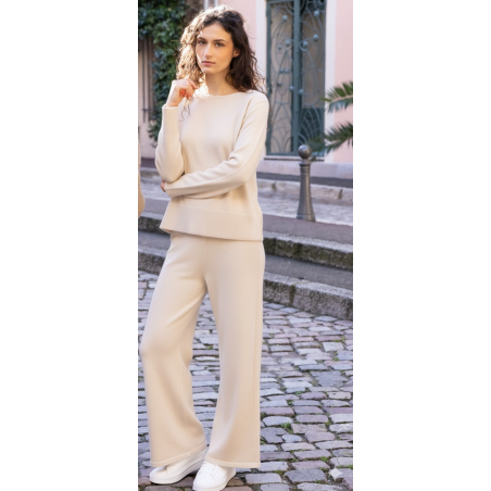 Pull ras du cou bord côte