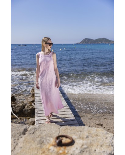Robe en lin dos nu