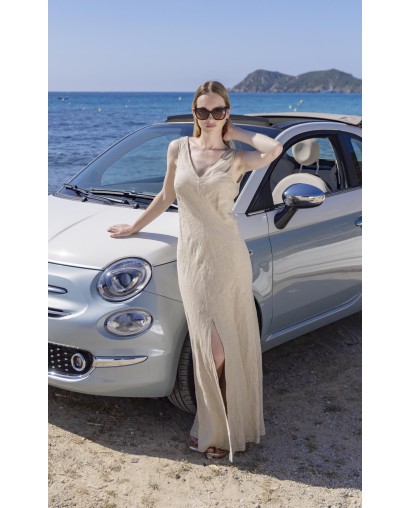 Robe en lin dos nu zippé
