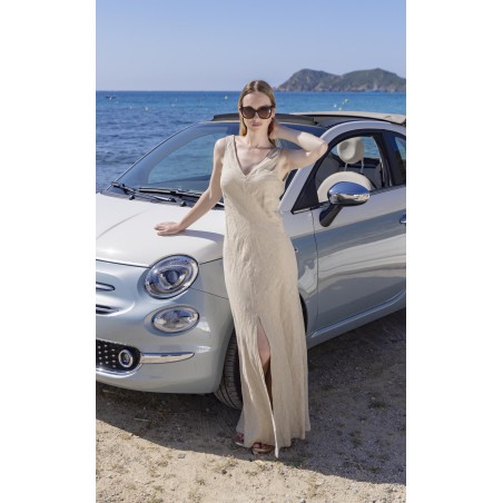 Robe en lin dos nu zippé