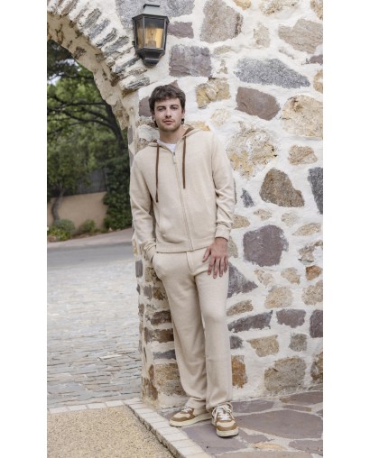Pull capuche cachemire homme